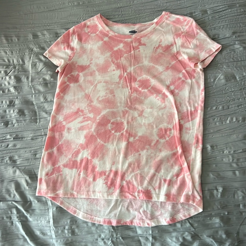 Girls Xtra-Large White and Pink Old Navy Short Sleeve Shirt